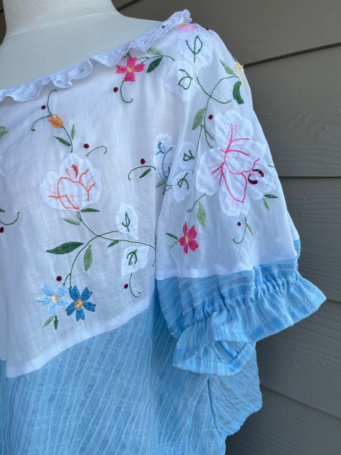 Upcycled Tablecloth Billow Blouse | M/L