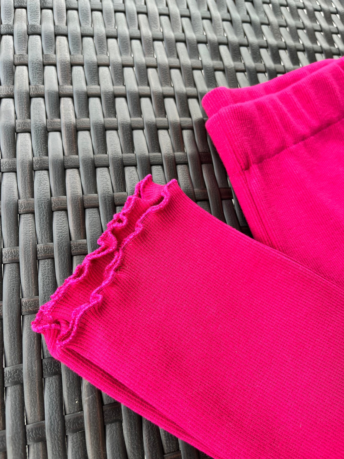 Girls Ribbed Leggings | Dark Pink | 8