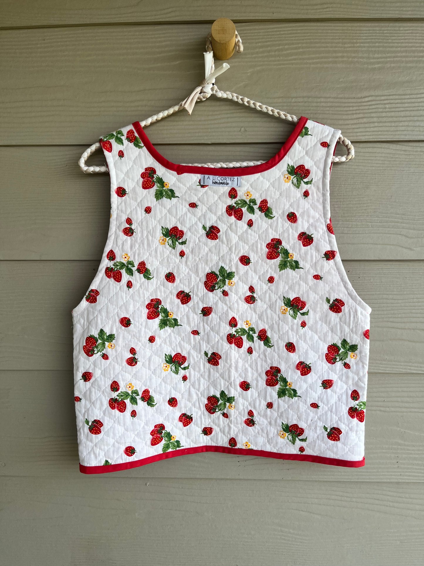 Strawberry Fields Reversible Quilted Vest | XS
