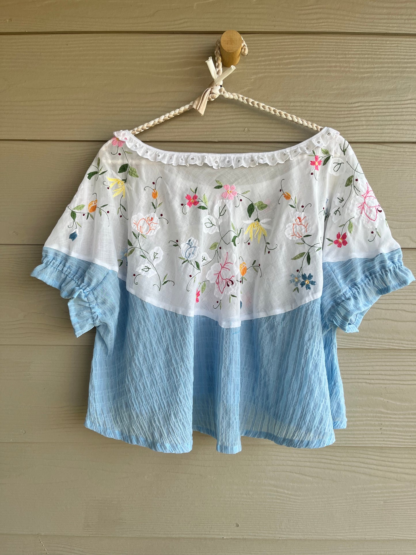 Upcycled Tablecloth Billow Blouse | M/L