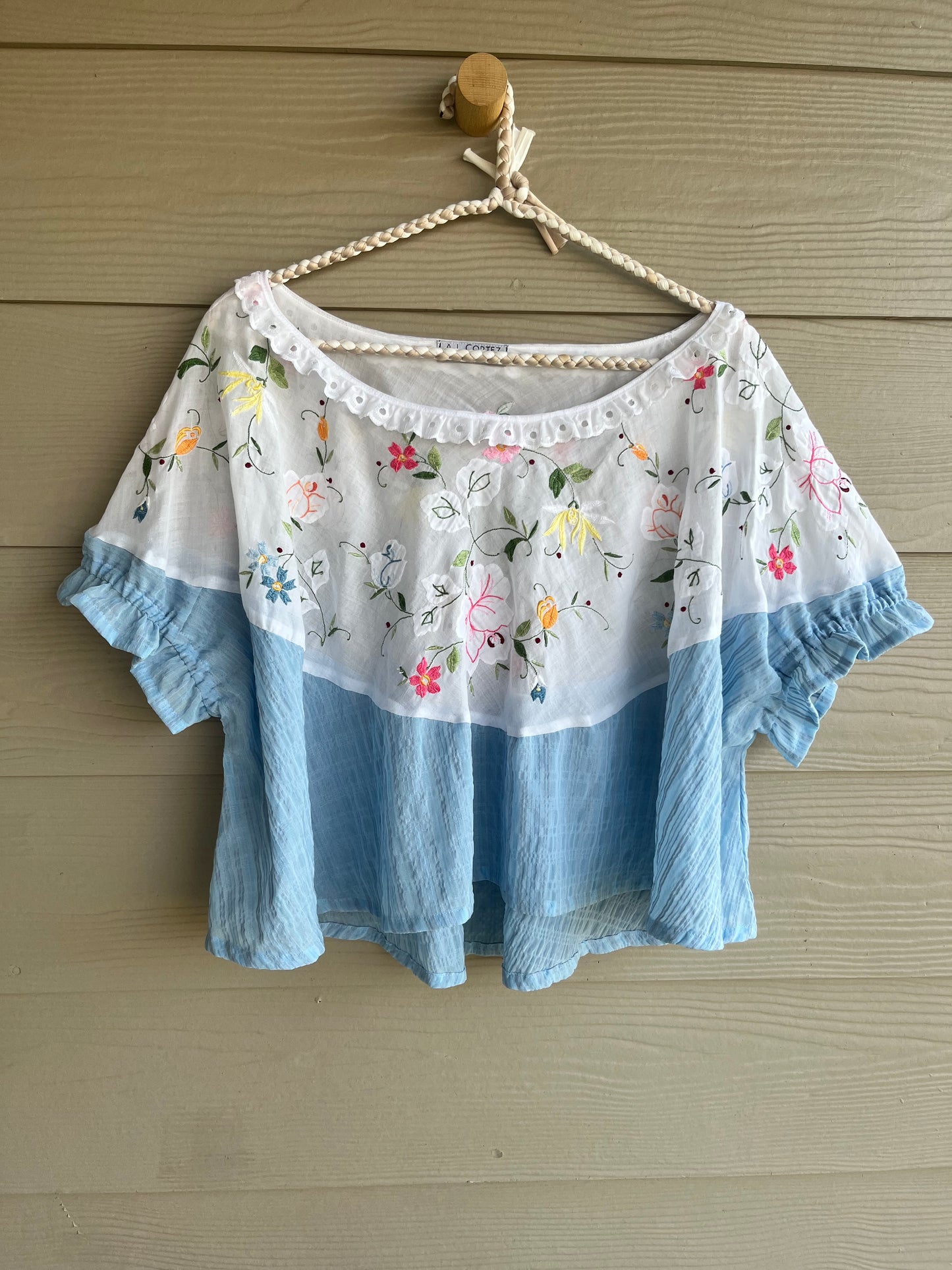 Upcycled Tablecloth Billow Blouse | M/L