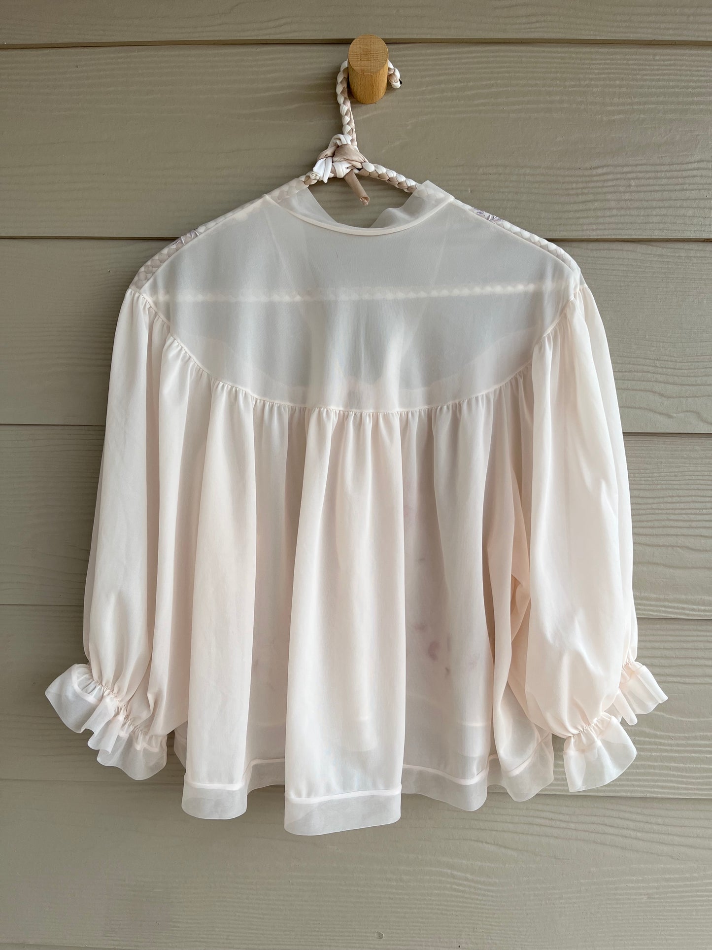 Vintage Tie-Front Blouse Embroidered by A. L. Cortez| M/L