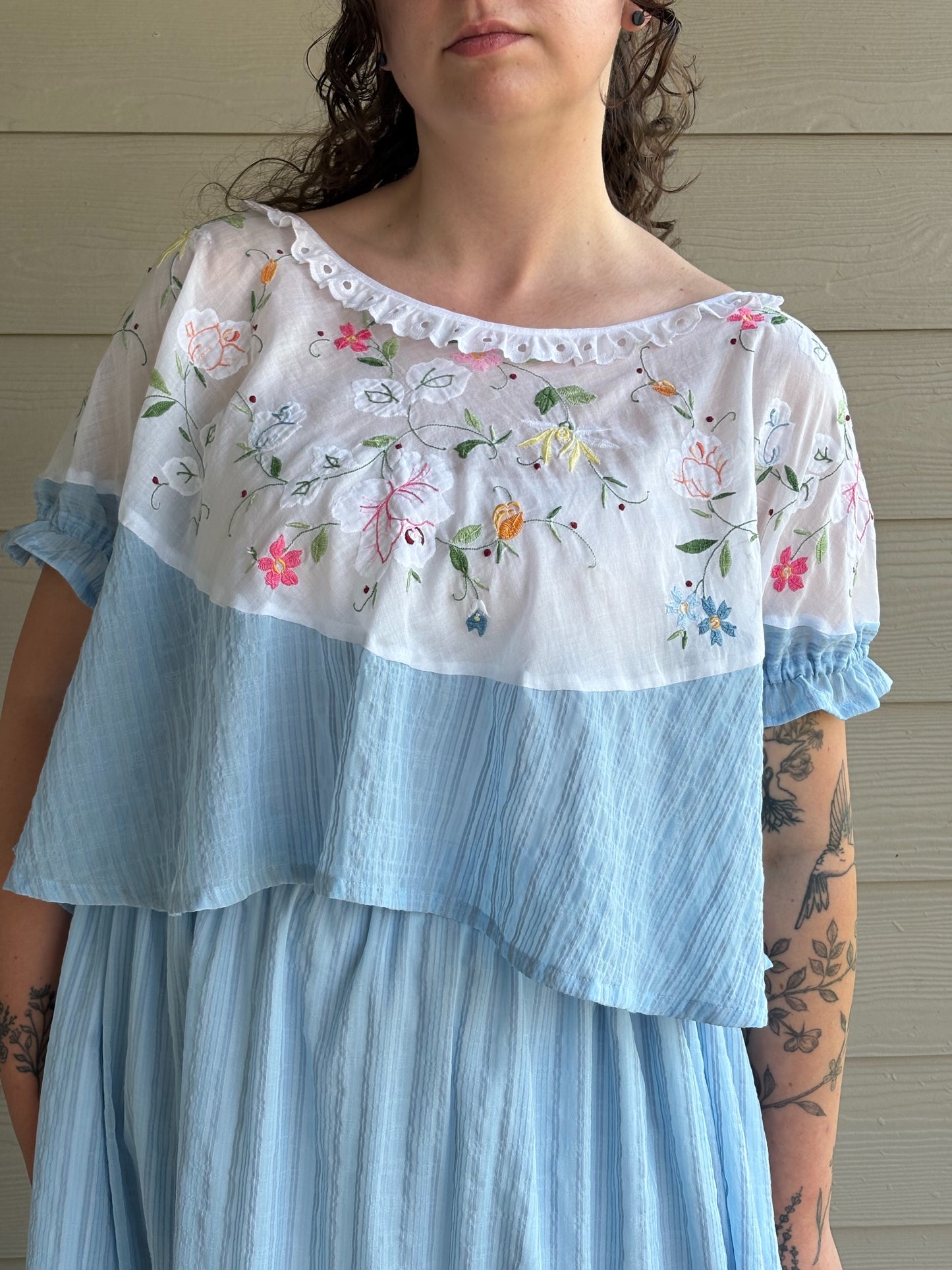 Upcycled Tablecloth Billow Blouse | M/L
