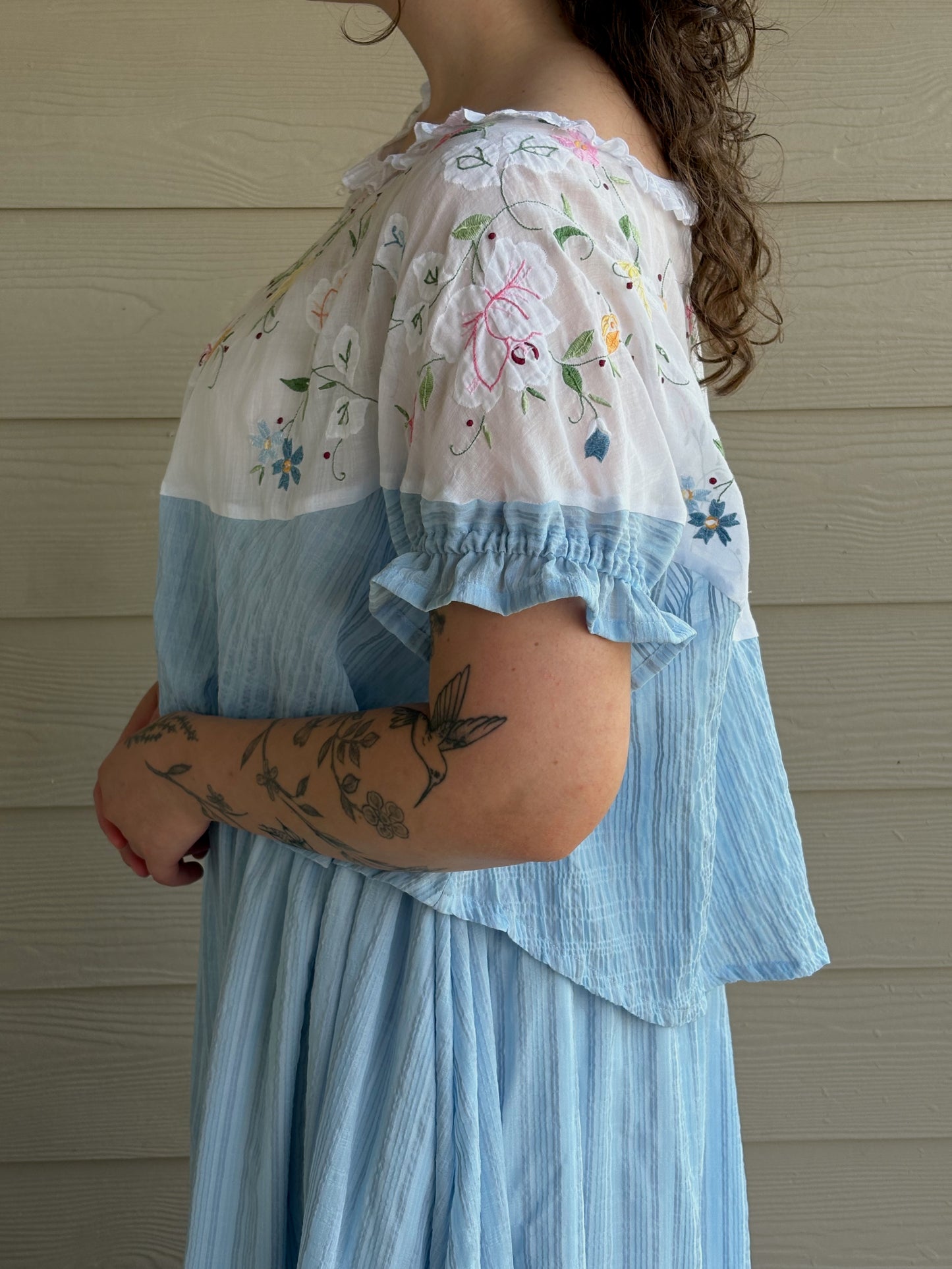 Upcycled Tablecloth Billow Blouse | M/L