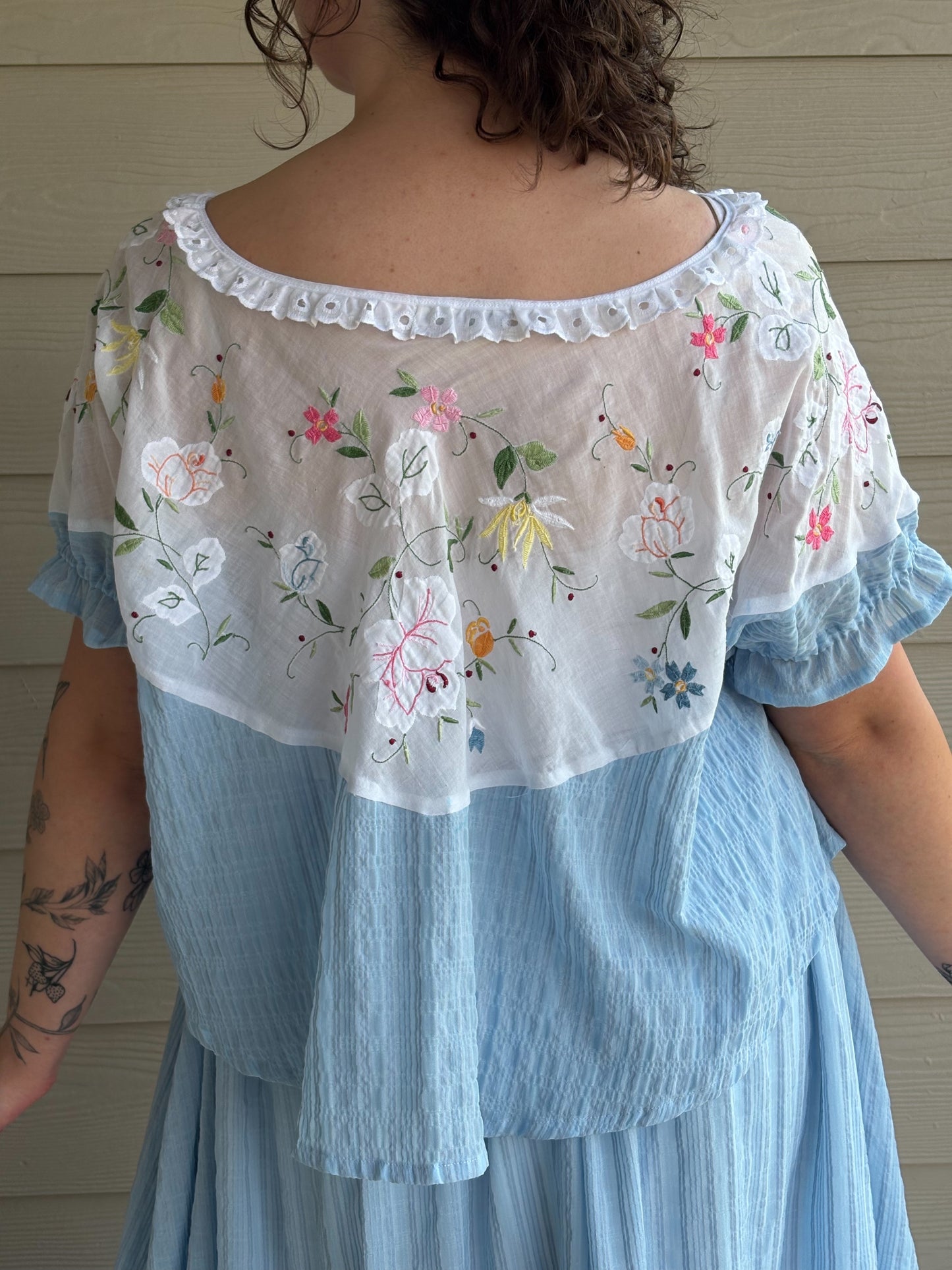 Upcycled Tablecloth Billow Blouse | M/L