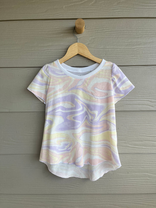 Girls Hi-Lo Swing Tee | Purple/Yellow Marble