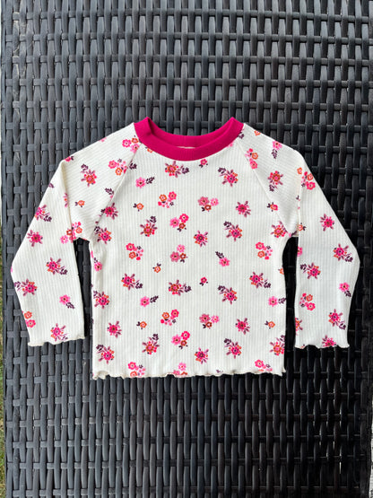 Baby Rib Tee & Leggings Set| Pink/Cream Floral