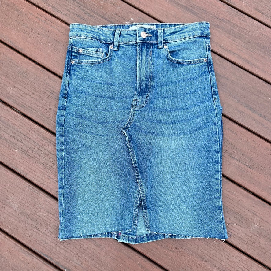 Upcycled Denim Skirt | M/8