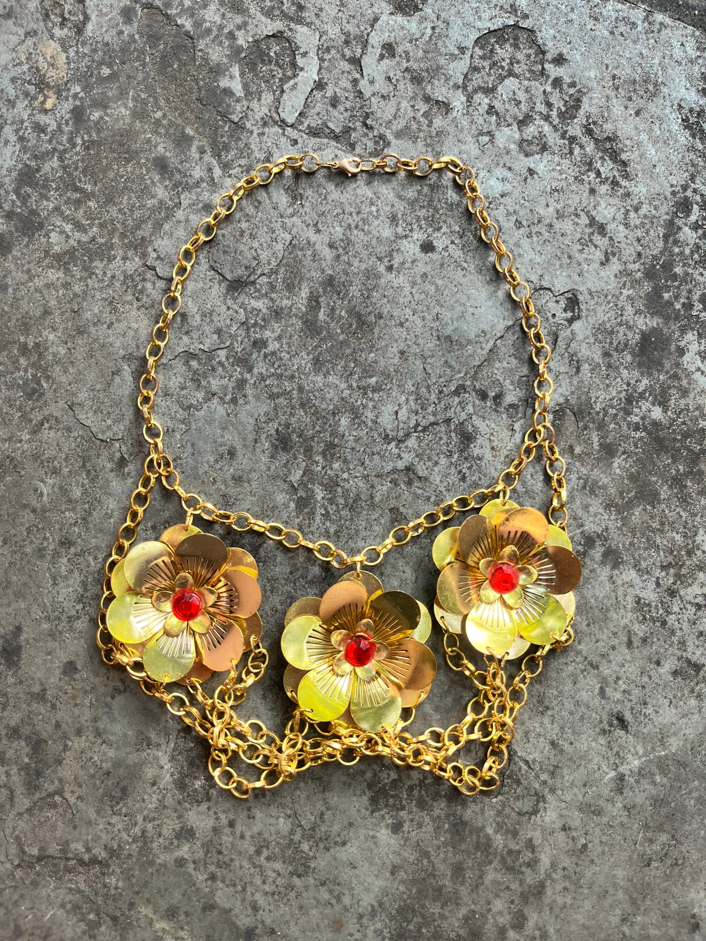 Golden Sunflower Bib Necklace