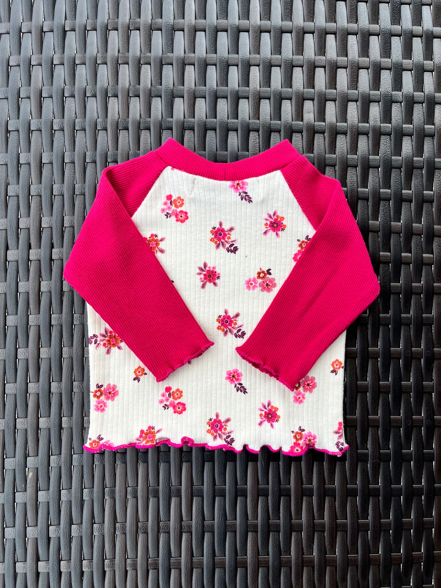 Baby Rib Tee | Pink/Cream Floral