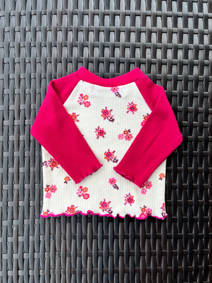 Baby Rib Tee | Pink/Cream Floral