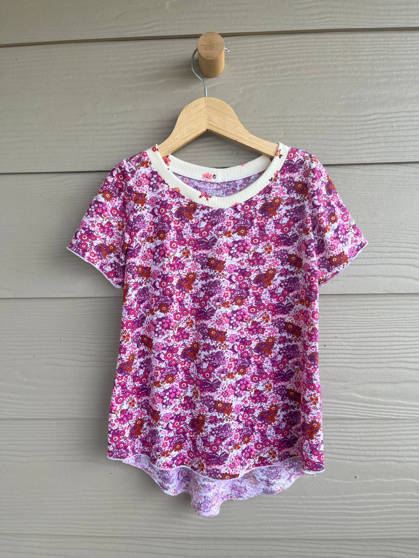 Girls Hi-Lo Swing Tee | Pink Floral