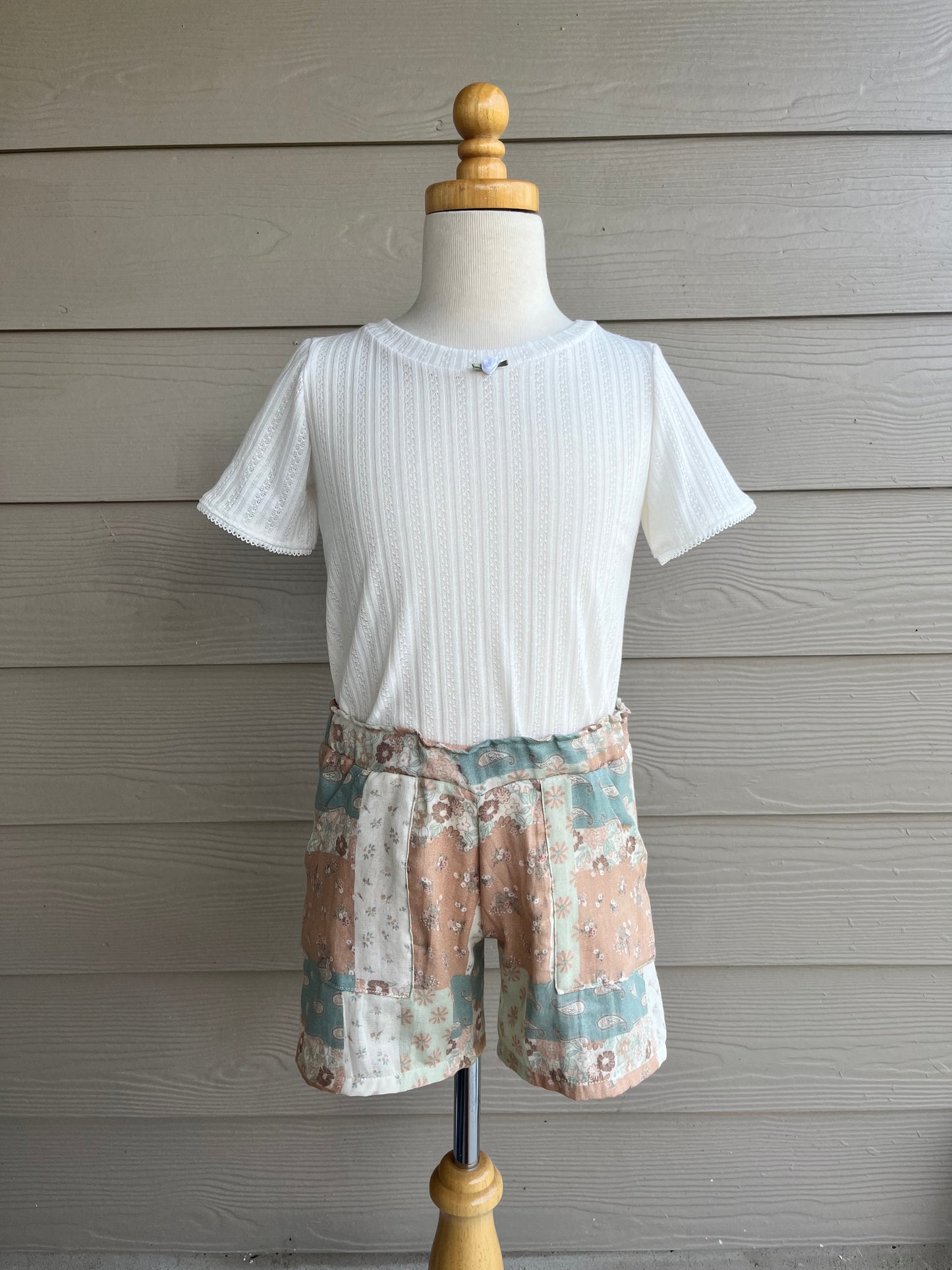 Girls Cotton Patchwork Shorts