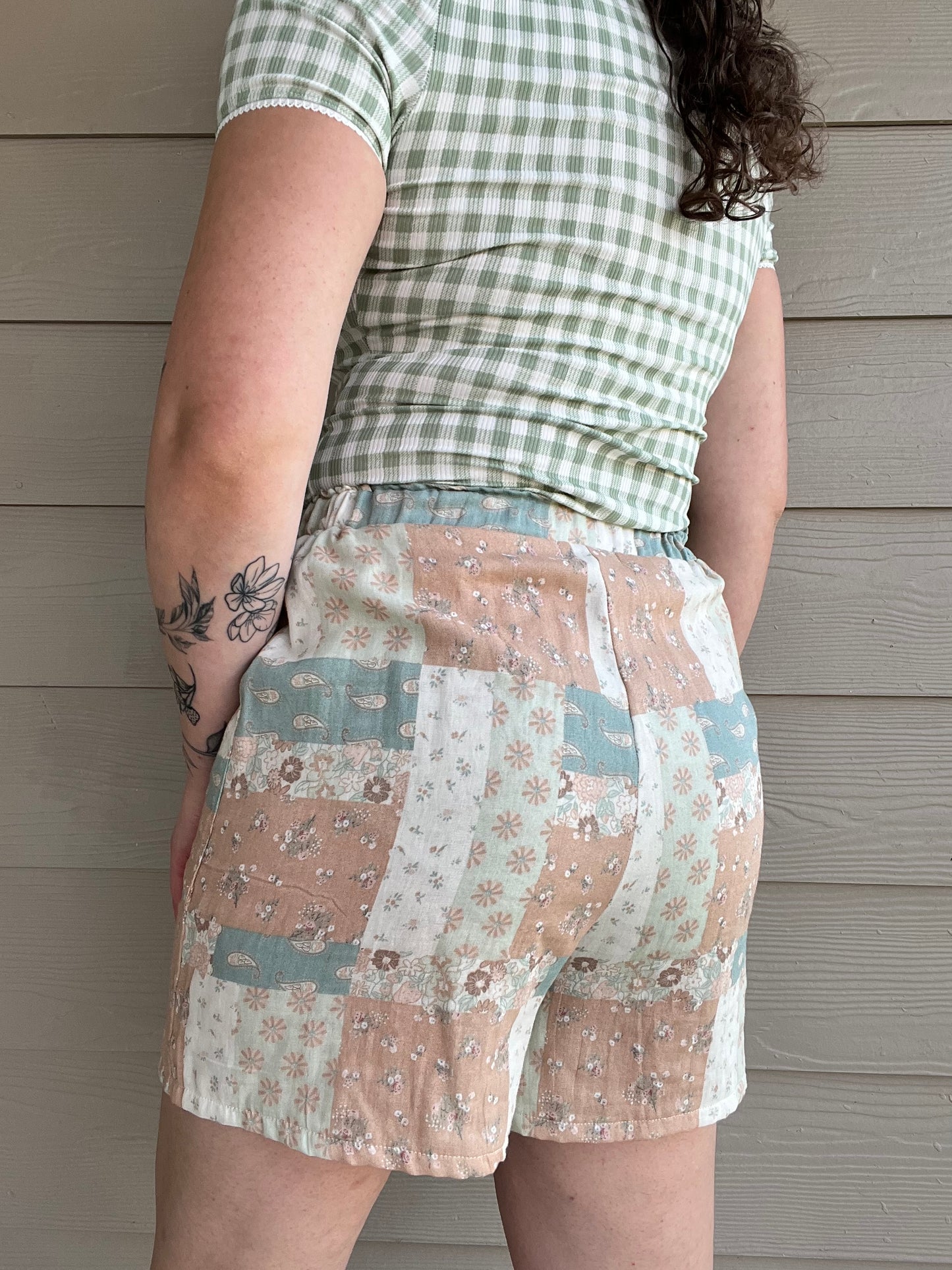 Womens’ Cotton Patchwork Shorts
