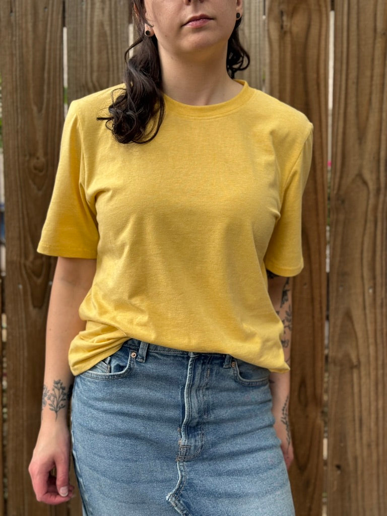 Unisex Boxy Tee | Honey Heather S | Optional Custom Pocket