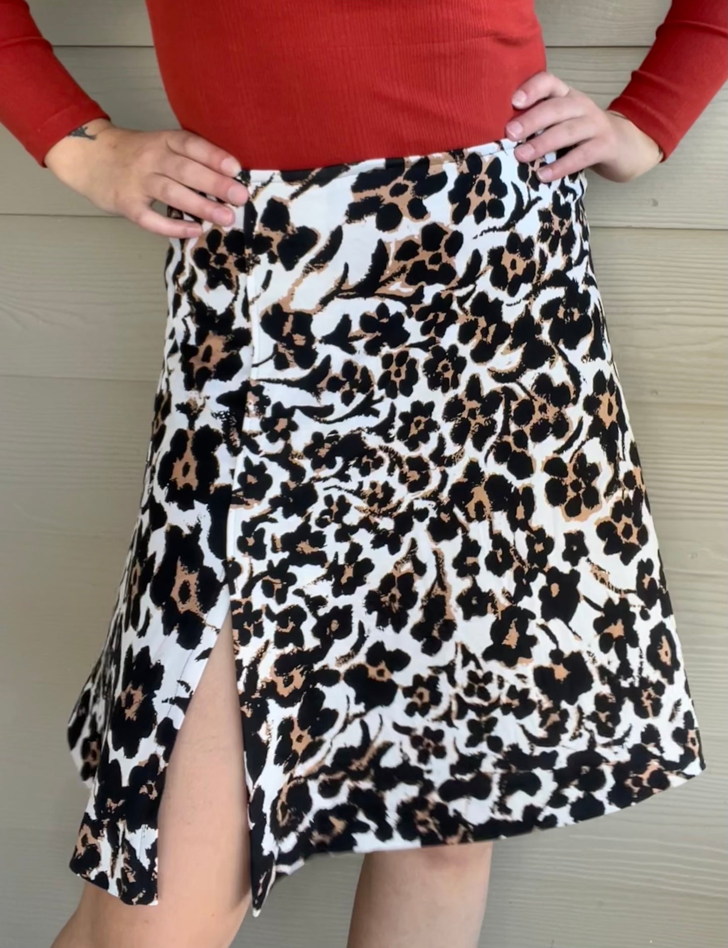 The Tally Cheetah Wrap Skirt | M