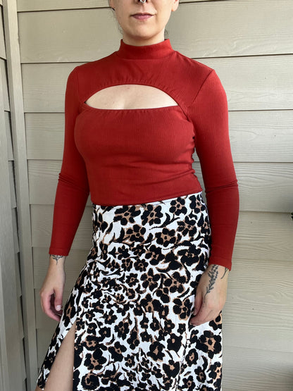 The Tally Cheetah Wrap Skirt | M