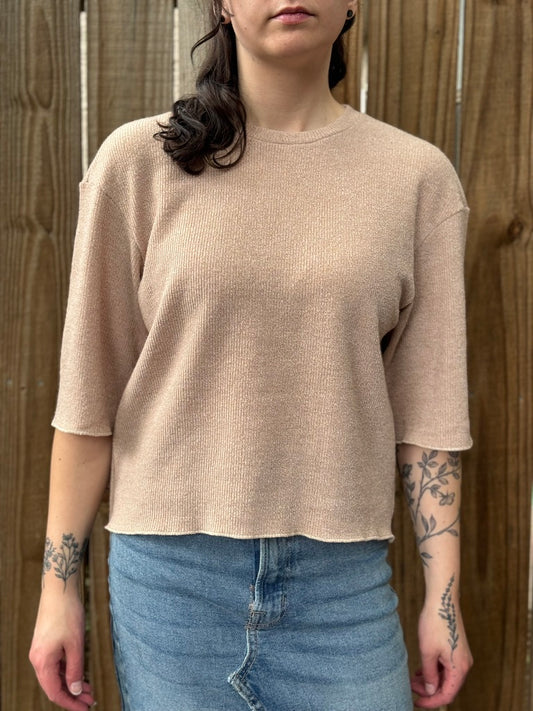 Unisex Boxy Sweater Tee | Warm Brown S