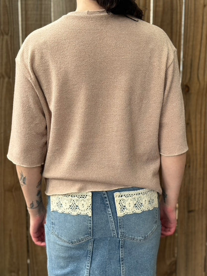 Unisex Boxy Sweater Tee | Warm Brown S