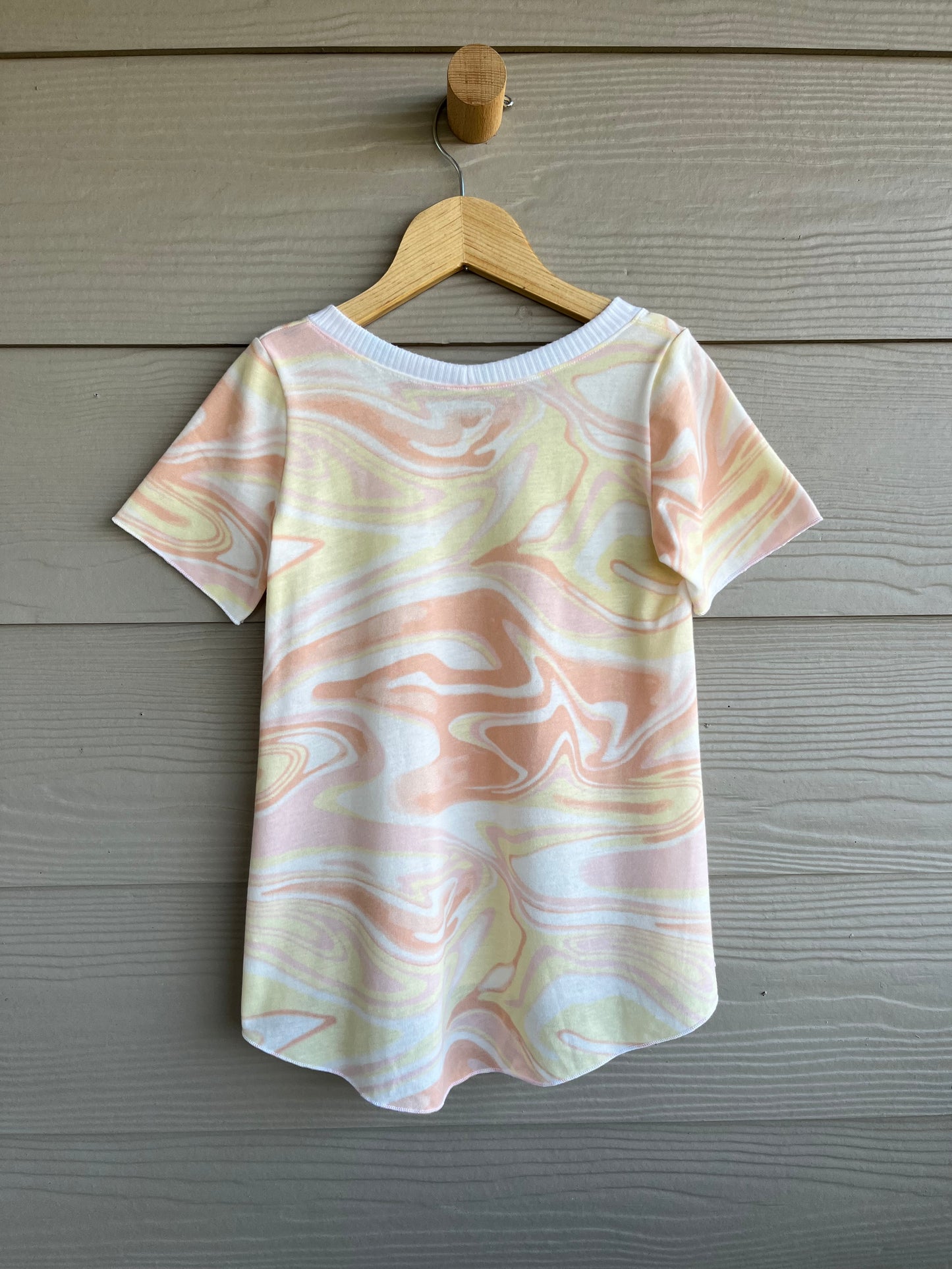 Girls Hi-Lo Swing Tee | Orange Marble