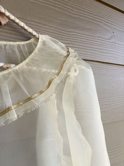 Organza Balloon Sleeve Blouse | Made To Order