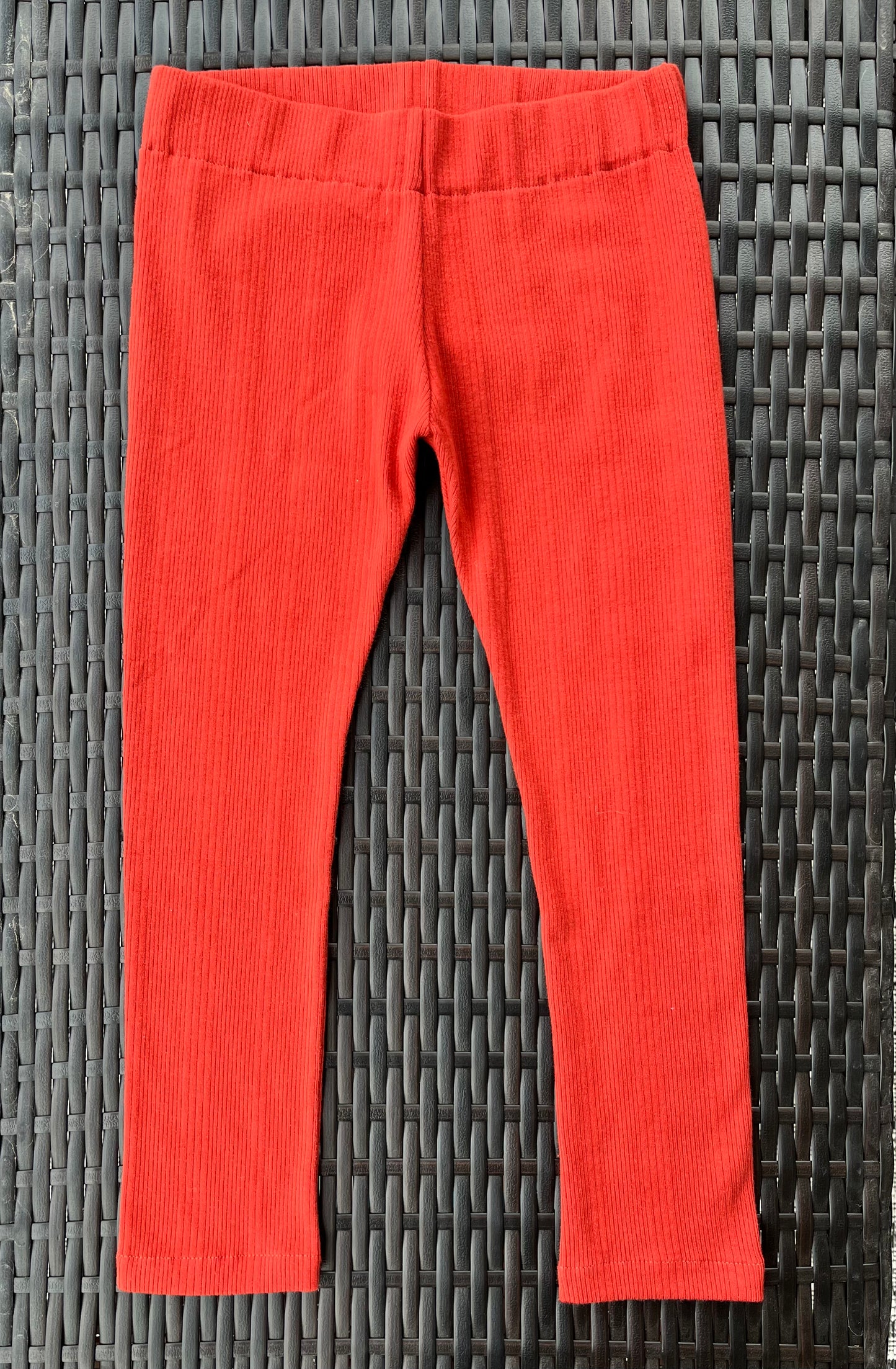 Girls Stretchy Rib Leggings | Burnt Orange | 5