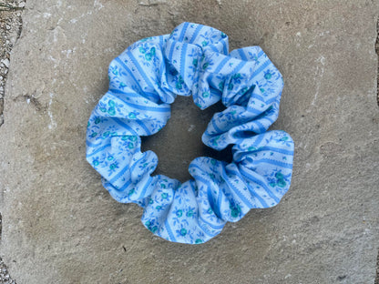 Ditsy Blue Floral Scrunchie