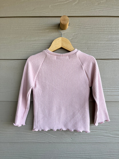 Baby Cozy Rib Tee | Soft Pink