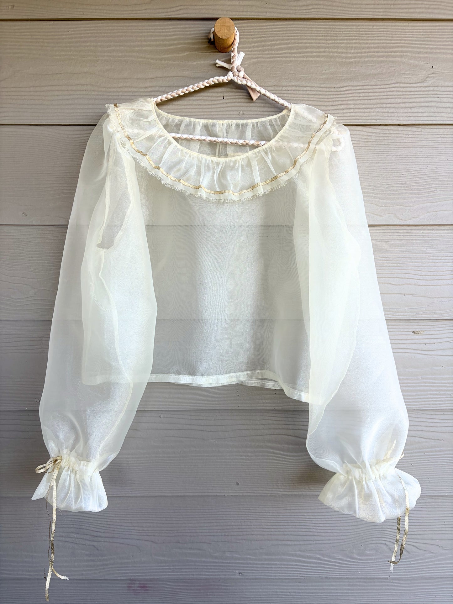 Organza Balloon Sleeve Blouse | Made To Order