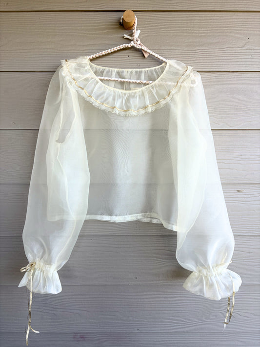 Organza Balloon Sleeve Blouse | Made To Order