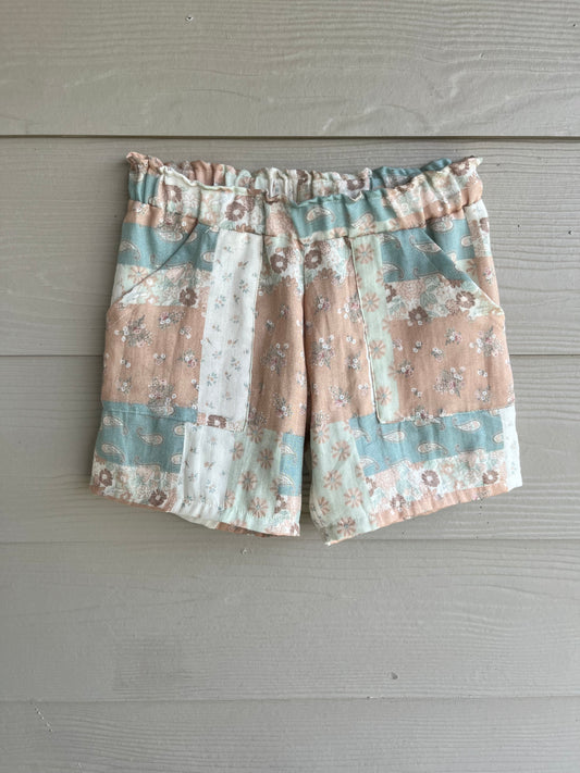 Girls Cotton Patchwork Shorts