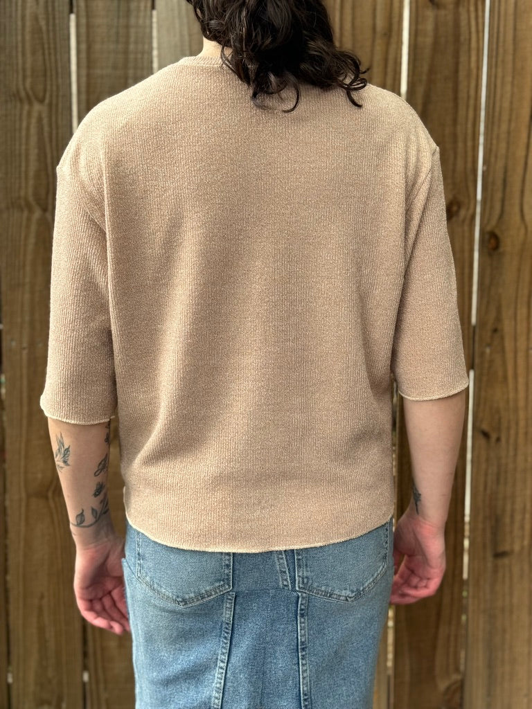 Unisex Boxy Sweater Tee | Warm Brown S