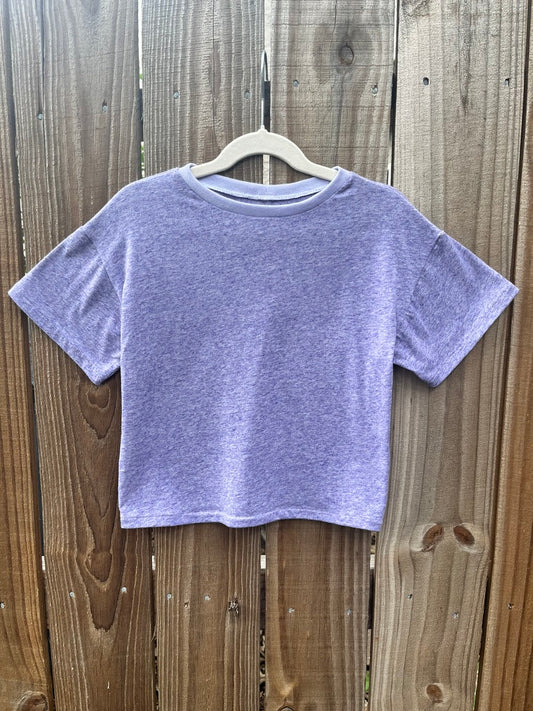 Girls Boxy Tee | Lilac Heather 8/9