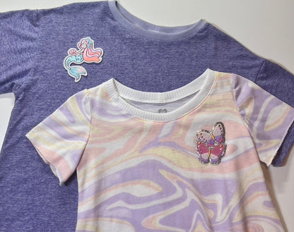 Girls Hi-Lo Swing Tee | Purple/Green Marble