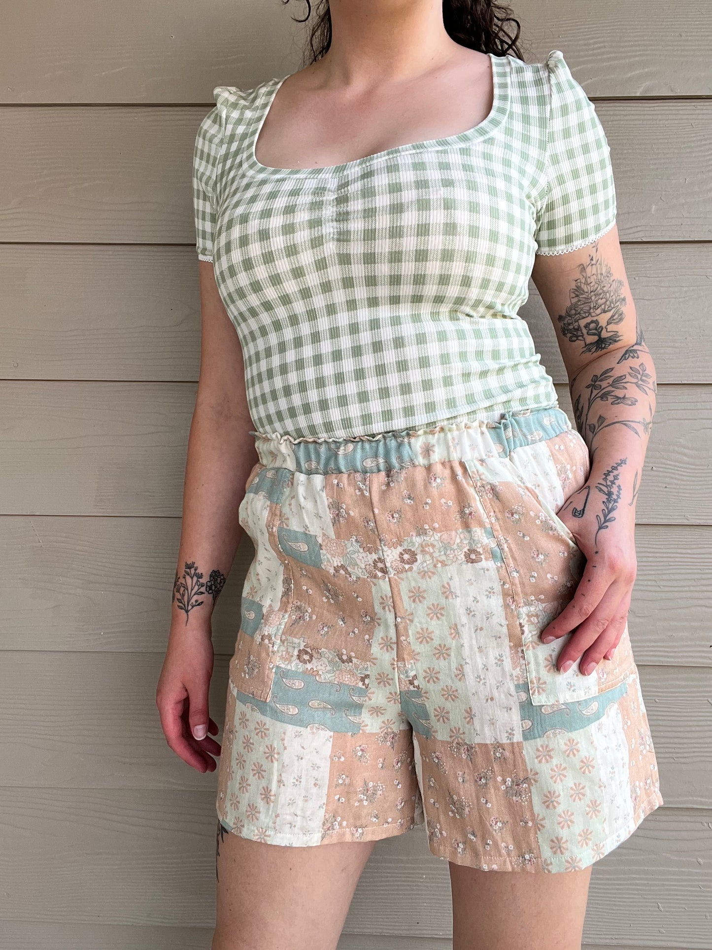 Womens’ Cotton Patchwork Shorts
