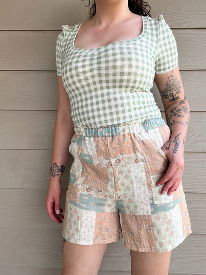 Womens’ Cotton Patchwork Shorts