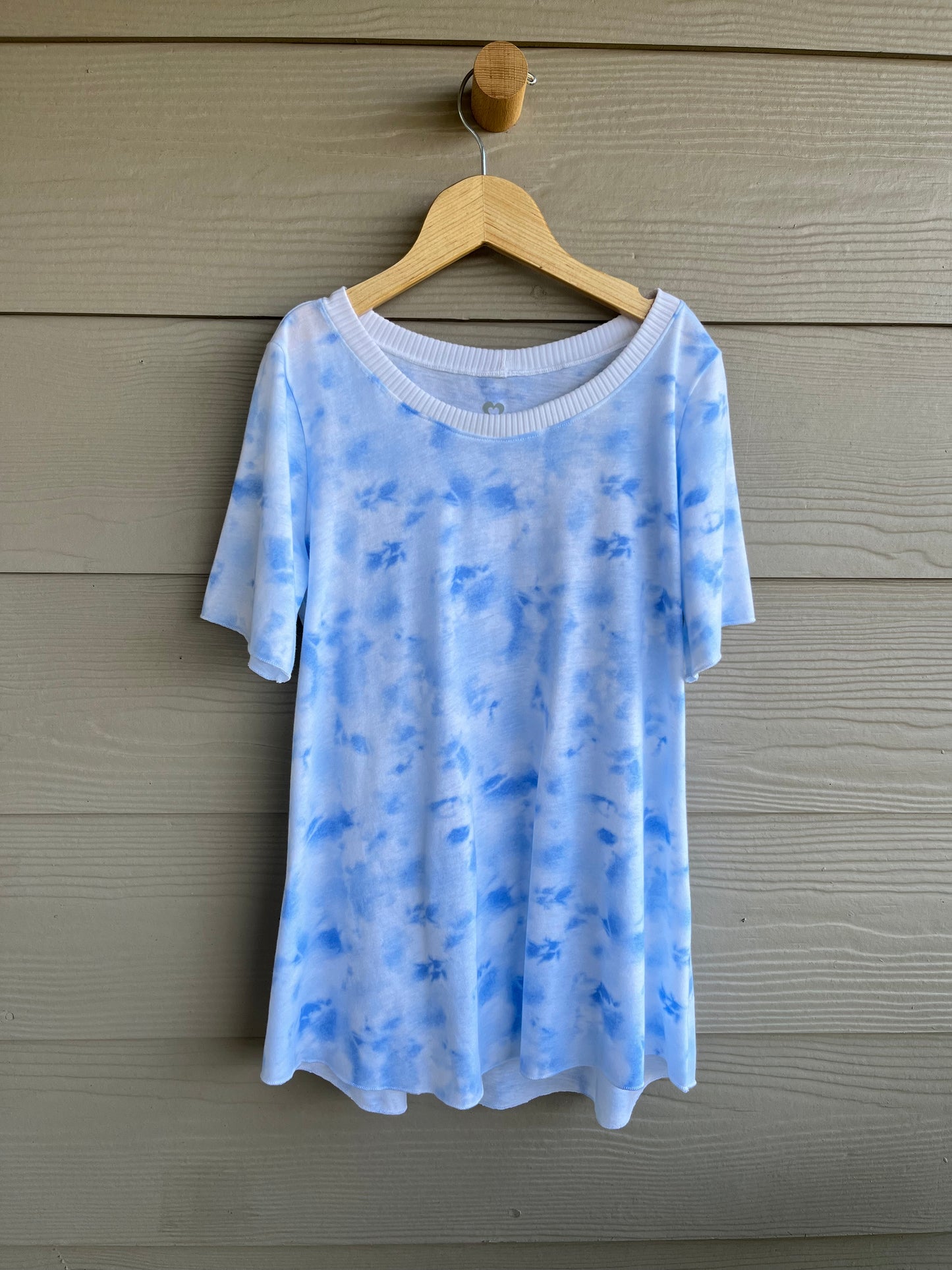 Girls Hi-Lo Swing Tee | Blue Tie Dye