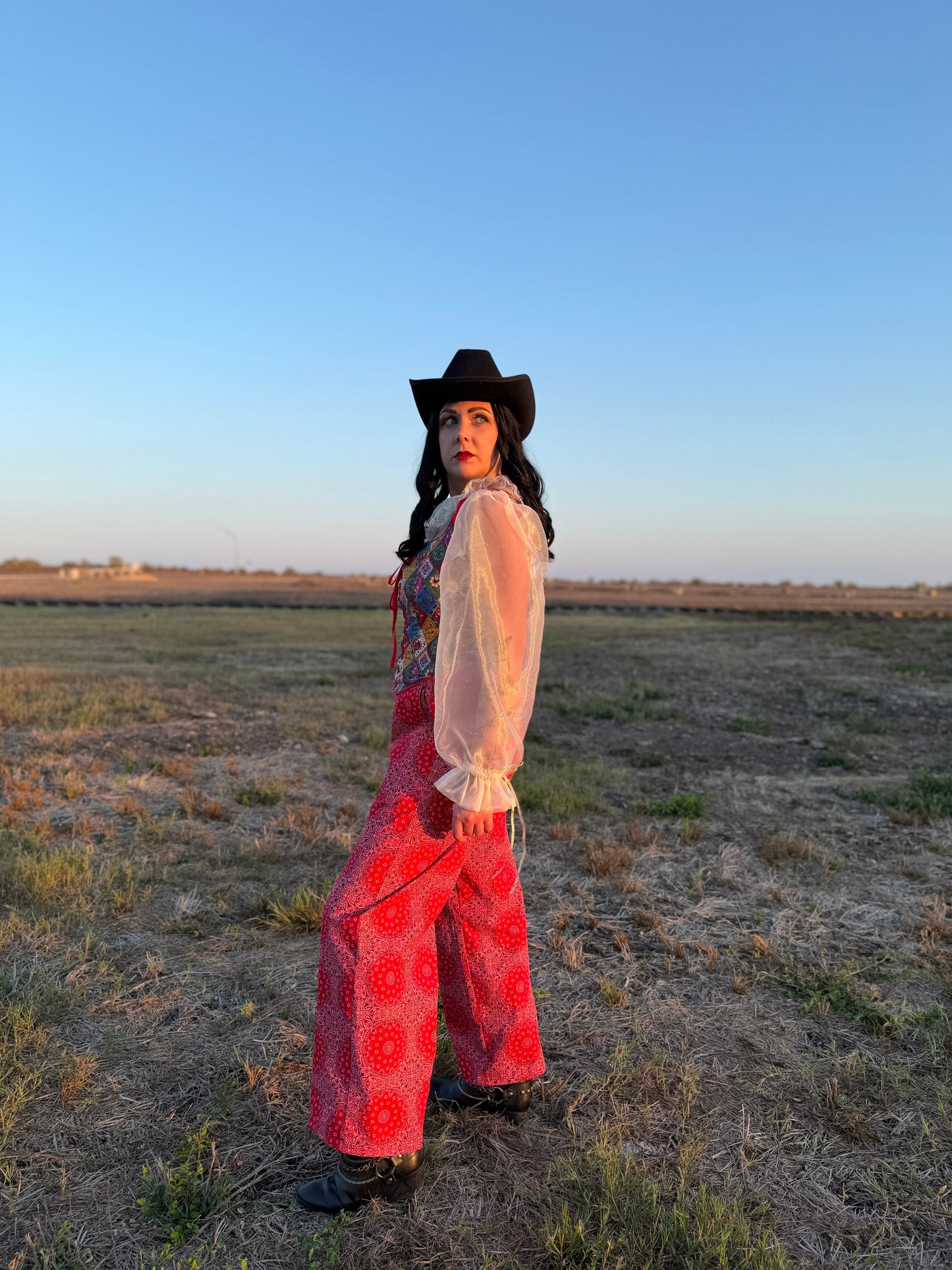 Bandana Print Wide Leg Pants | M