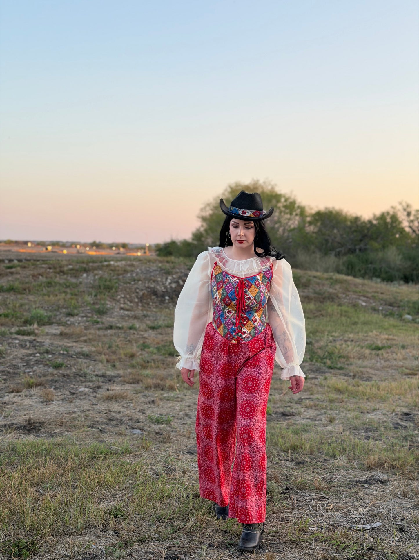 Bandana Print Wide Leg Pants | M