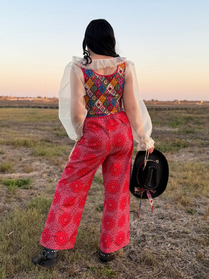 Bandana Print Wide Leg Pants | M