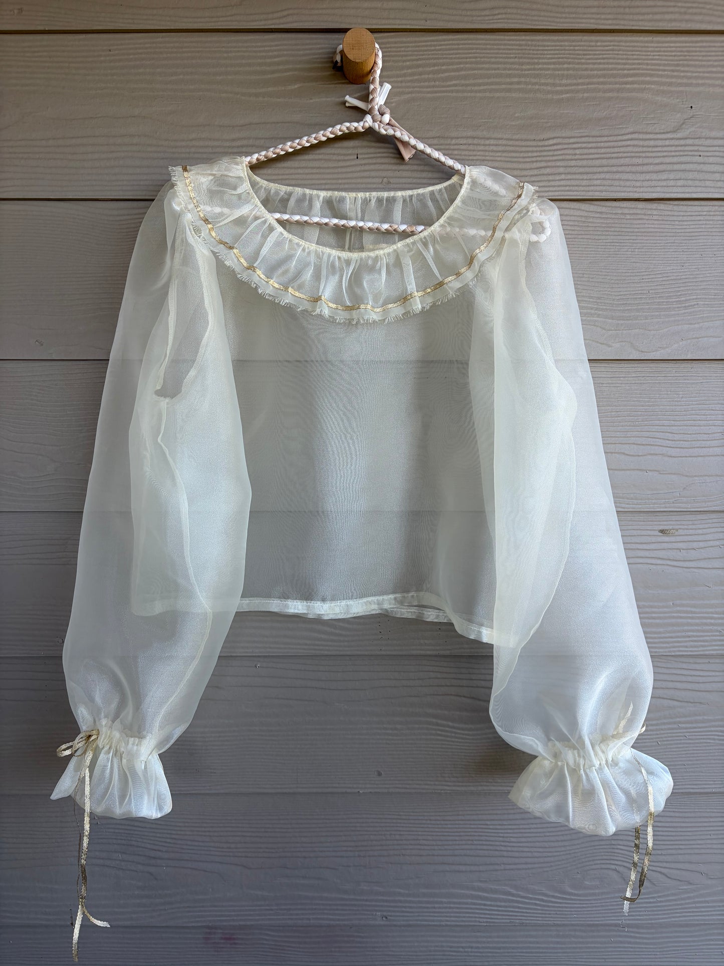 Organza Balloon Sleeve Blouse | Made To Order
