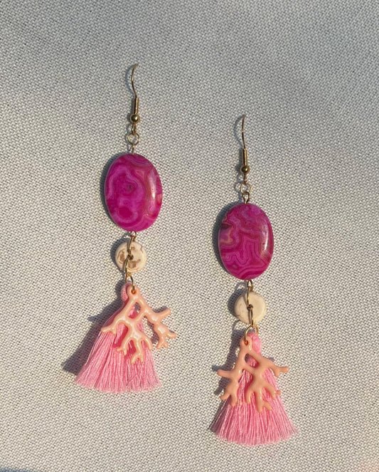 Coastal Cowgirl Stone Earrings | Pink/Fuchsia