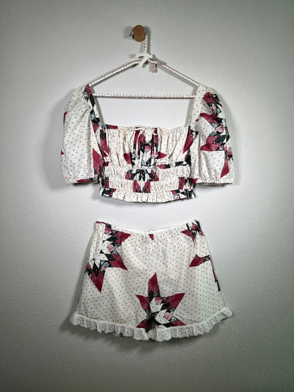 The Erica Milkmaid Blouse & Shorts Set | L