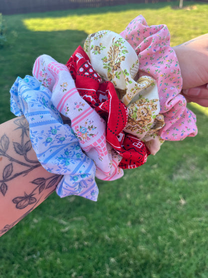 Yellow Picnic Quilt Scrunchie