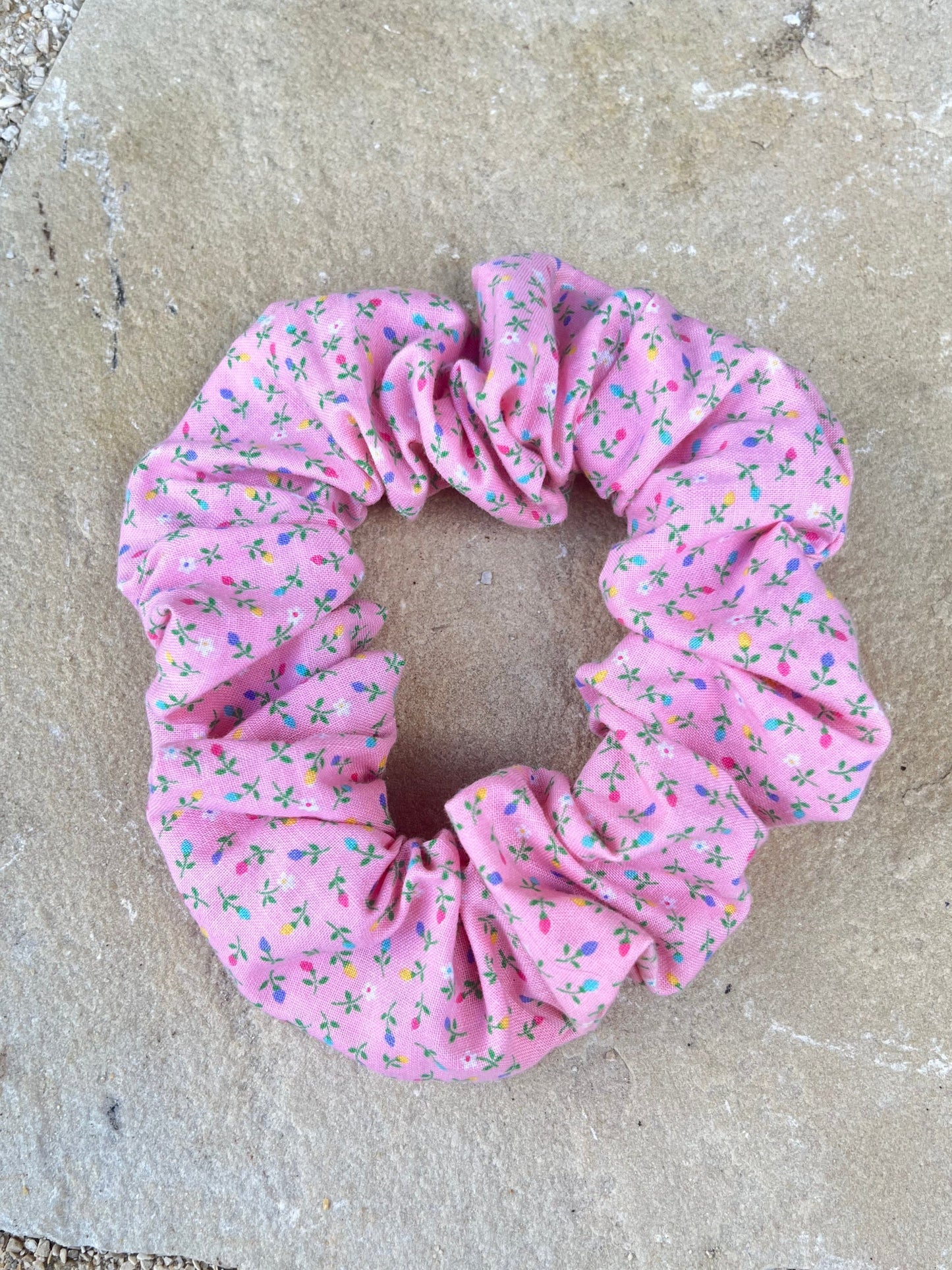 Ditsy Pink Floral Scrunchie